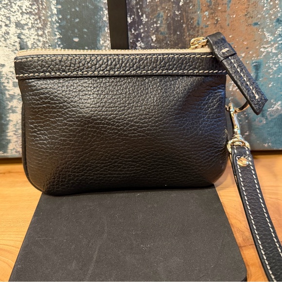 Dooney & Bourke Black Leather Wristlet in pebble black leather - Picture 5 of 11
